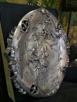 画像3: 銅に銀メッキ　フランス製の足付き大皿