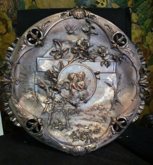 画像2: 銅に銀メッキ　フランス製の足付き大皿