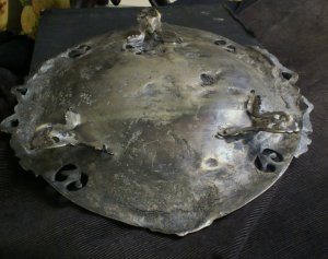 画像4: 銅に銀メッキ　フランス製の足付き大皿