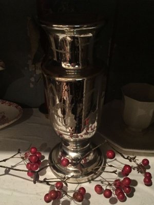 画像1: 19世紀 フランスアンティーク マーキュリーガラスの花瓶 メルキュールガラス