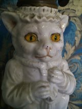 画像: ヴィクトリアン　猫のオイルランプ