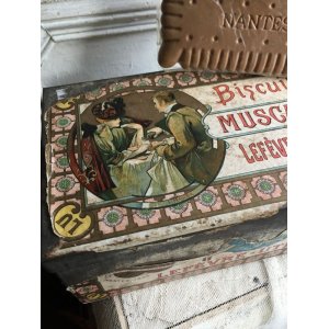 画像: 19世紀 アルフォンス ミュシャのリトグラフによるLU のビスケット缶 