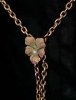 画像6: レア　！　　アールヌーボーのマットエナメルの花と天然バロック真珠の9金ネックレス
