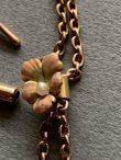 画像2: レア　！　　アールヌーボーのマットエナメルの花と天然バロック真珠の9金ネックレス