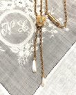 画像16: レア　！　　アールヌーボーのマットエナメルの花と天然バロック真珠の9金ネックレス