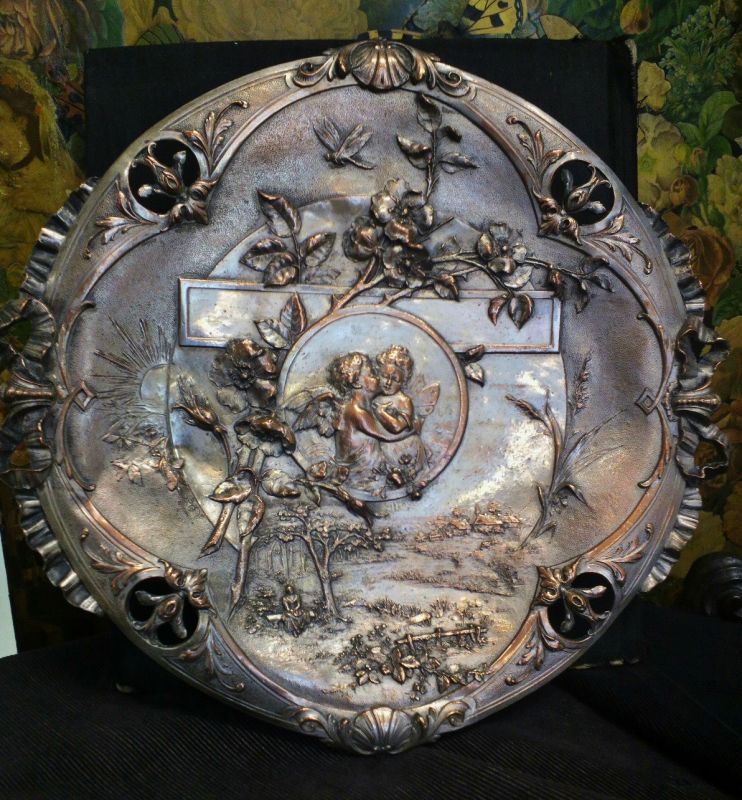 画像2: 銅に銀メッキ　フランス製の足付き大皿