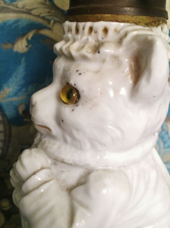 画像4: ヴィクトリアン　猫のオイルランプ